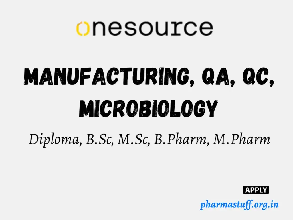 OneSource Arcolab Walk-in for multiple roles in QC, QA, Microbiology, and DP Manufacturing