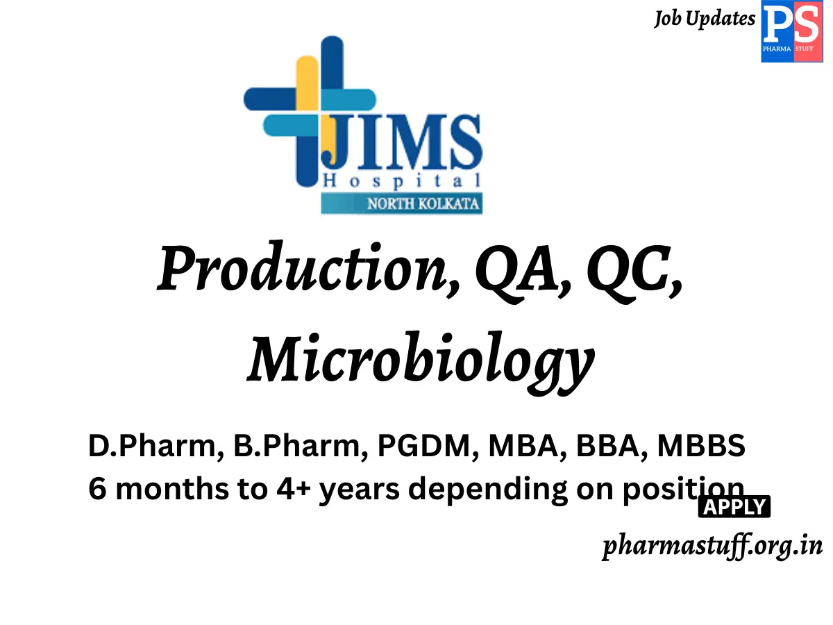 JIMS Hospital North Kolkata Hiring Pharmacy Human Resources Medical Services