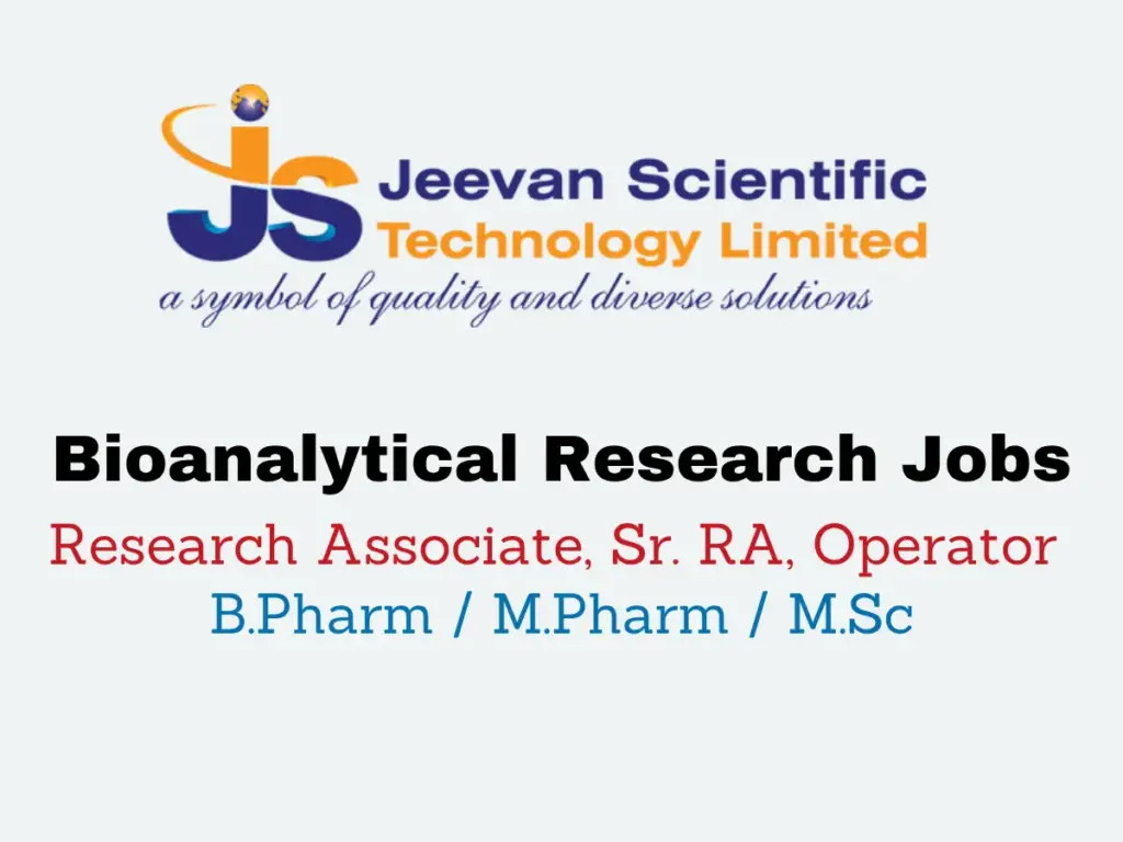 Bioanalytical Research Associate Jobs at Jeevan Scientific