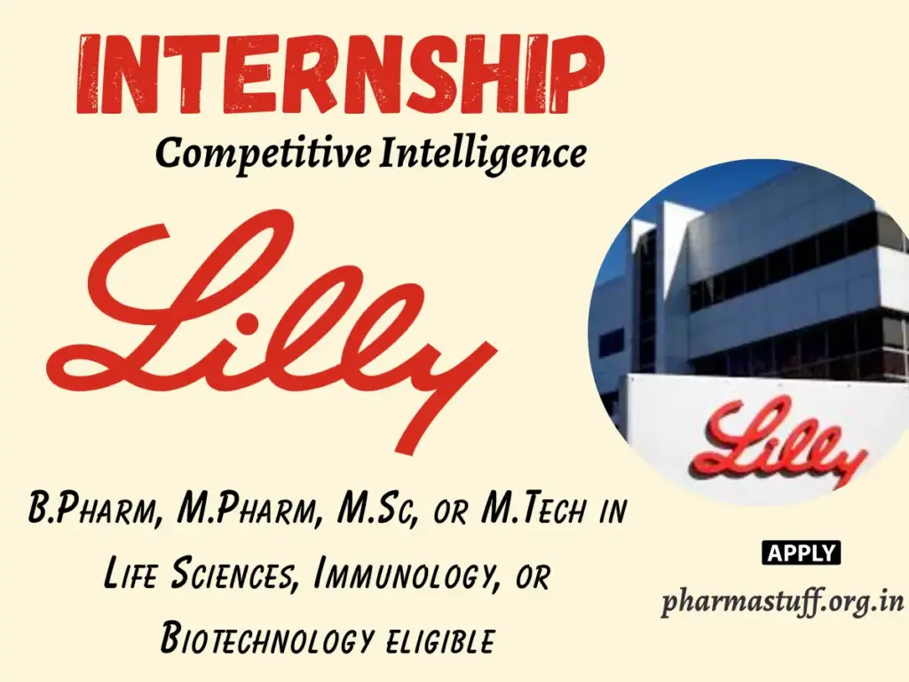 Lilly Internship for B Pharm/M.Pharm/MSc/M.Tech in Competitive Intelligence