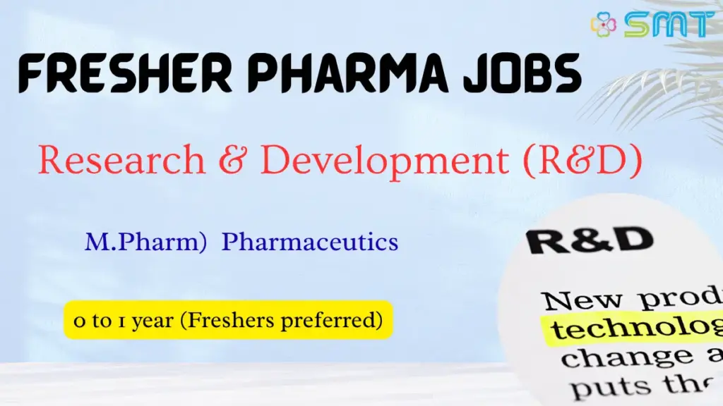 M.Pharm Pharmaceutics Job Opening in R&D at Sahajanand Medical Technologies