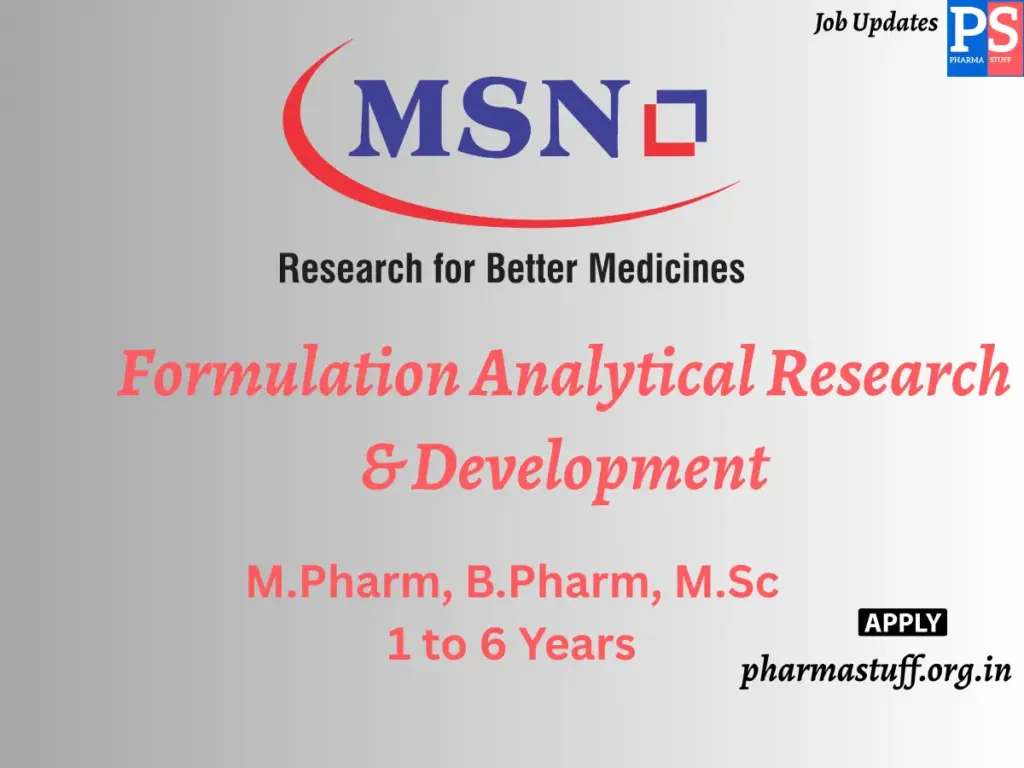 MSN Laboratories Walk-In Formulation Analytical Research & Development