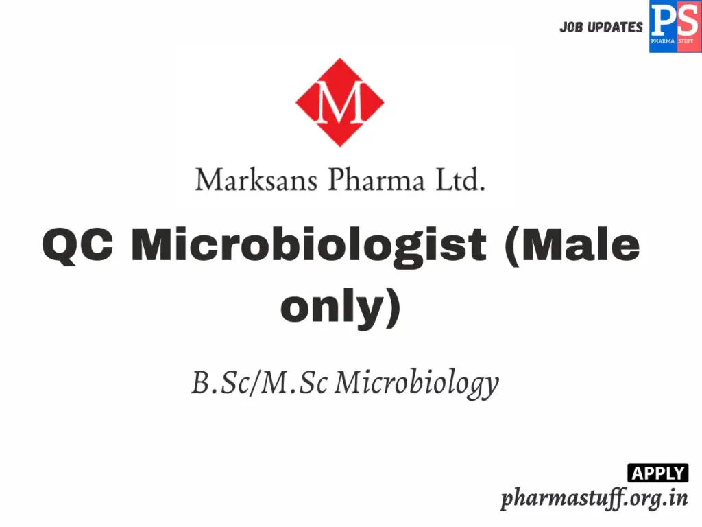 Marksans Pharma Hiring QC Microbiologist Vacancy