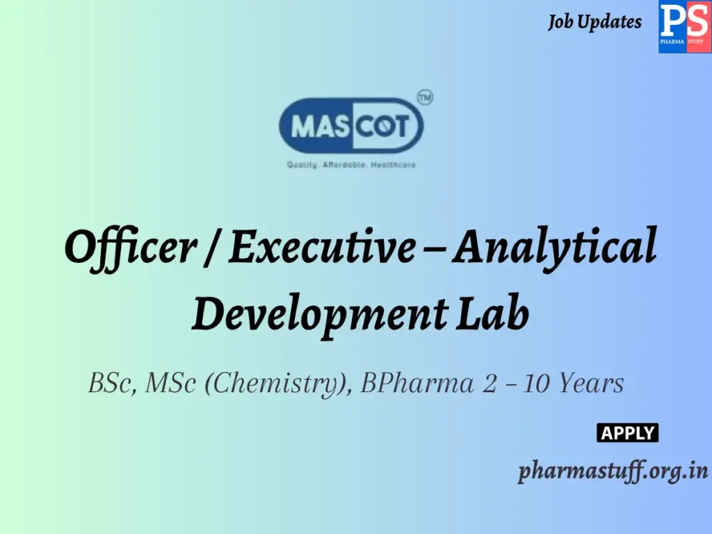 Mascot Health Series Hiring Officer / Executive – Analytical Development Lab