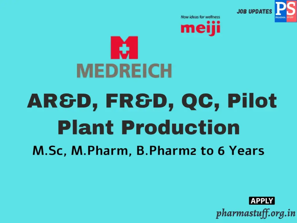 Medreich Walk-In AR&D, FR&D, QC, Pilot Plant Production