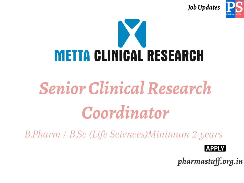 Metta Clinical Research Hiring Senior Clinical Research Coordinator