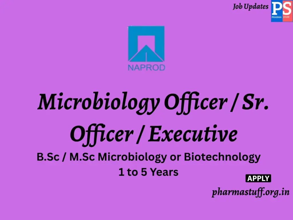 Naprod Life Sciences Hiring Microbiology Officer / Sr. Officer / Executive