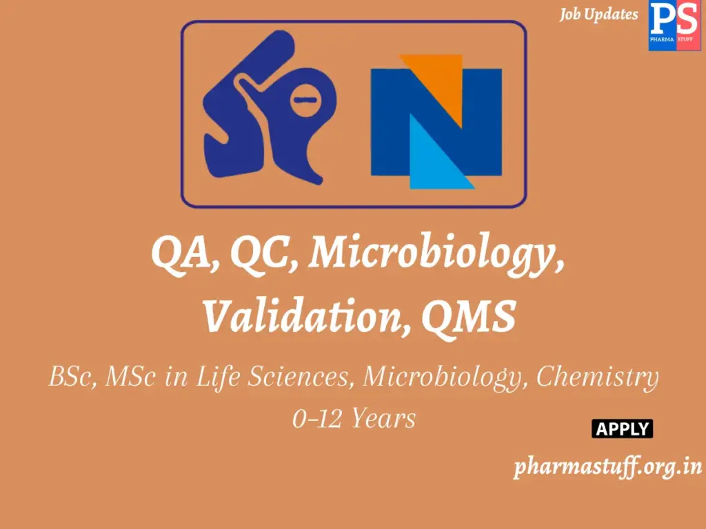 Nitin Lifesciences Hiring QA, QC, Microbiology, Validation, QMS