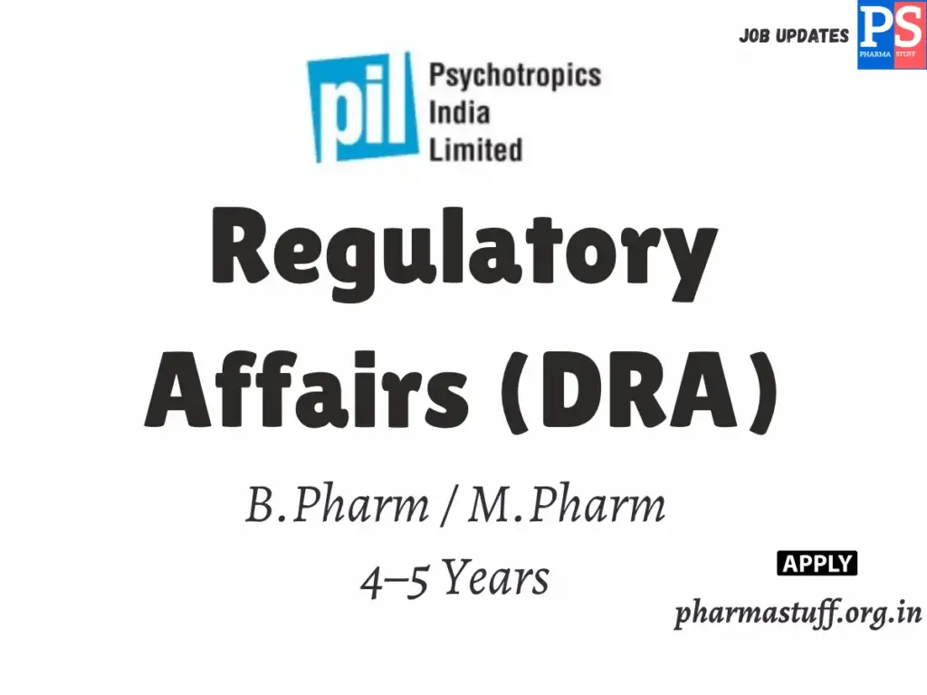 PIL Hiring India Regulatory Affairs (DRA)