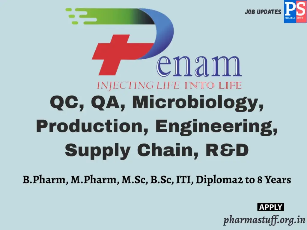 Penam Biosciences Walk-in QC, QA, Microbiology, Production, Engineering, Supply Chain, R&D