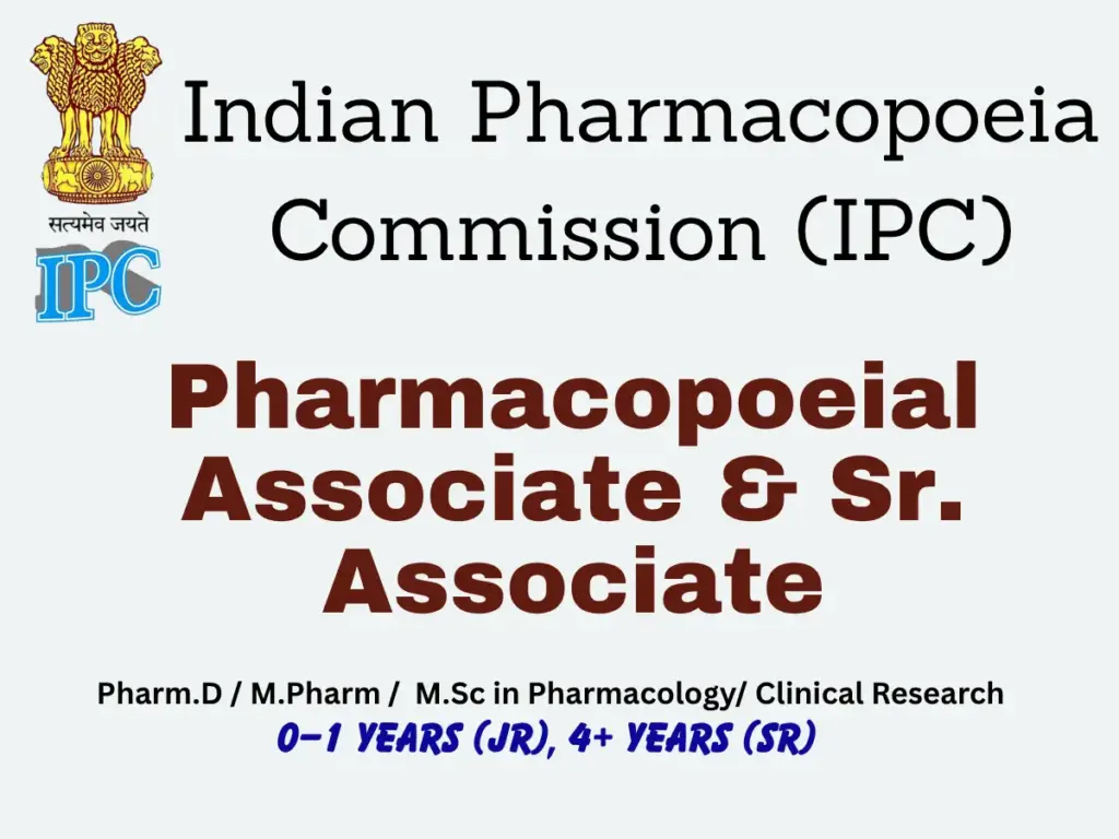 Pharm.D & M.Pharm Govt Jobs | Walk-In Interview at Indian Pharmacopoeia Commission (IPC)