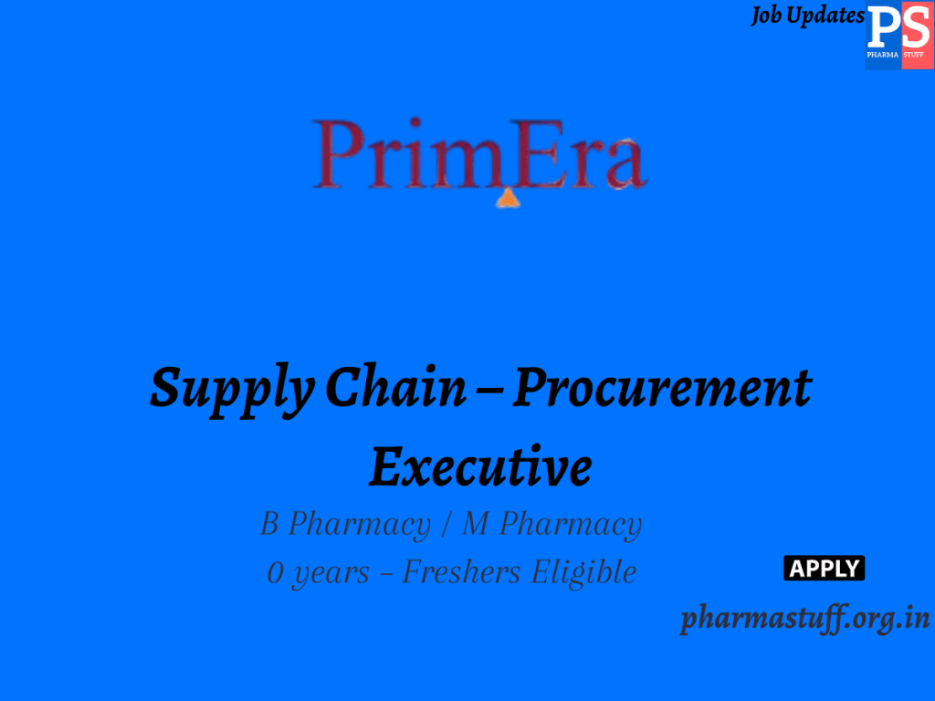 PrimEra Medical Technologies Walk-InSupply Chain – Procurement Executive