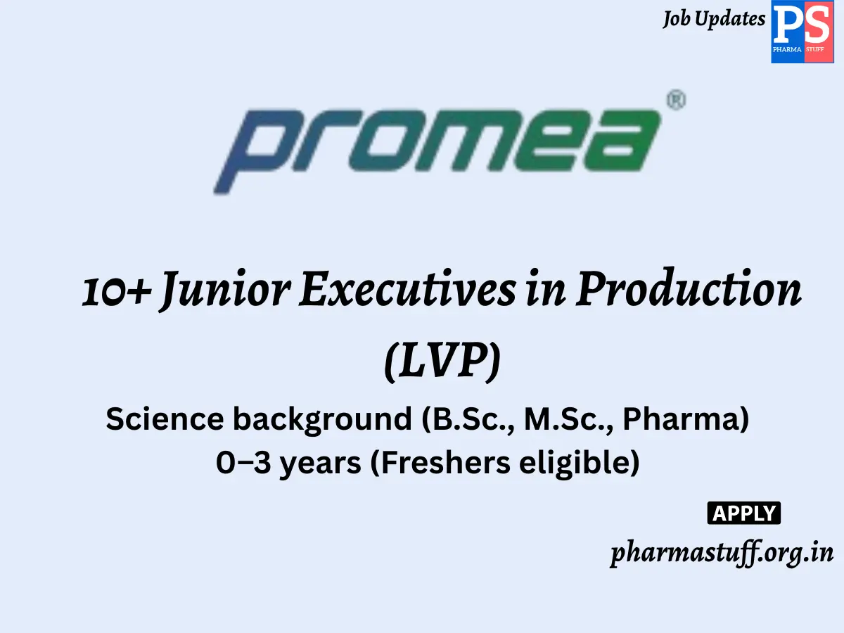 Promea Therapeutics Walk In 10 Junior Executives in Production LVP