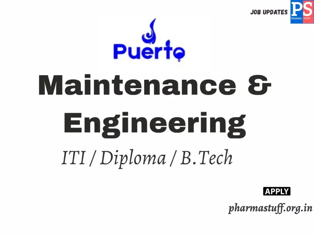 Puerto Life Sciences Hiring Maintenance & Engineering