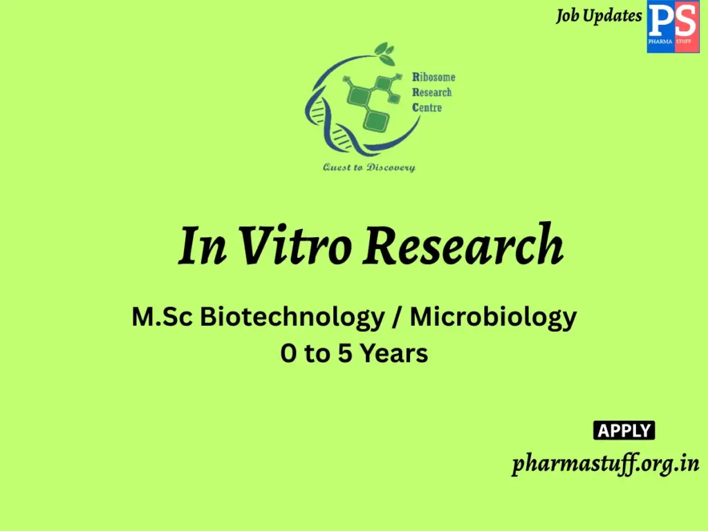 Ribosome Research Centre Hiring In Vitro Research