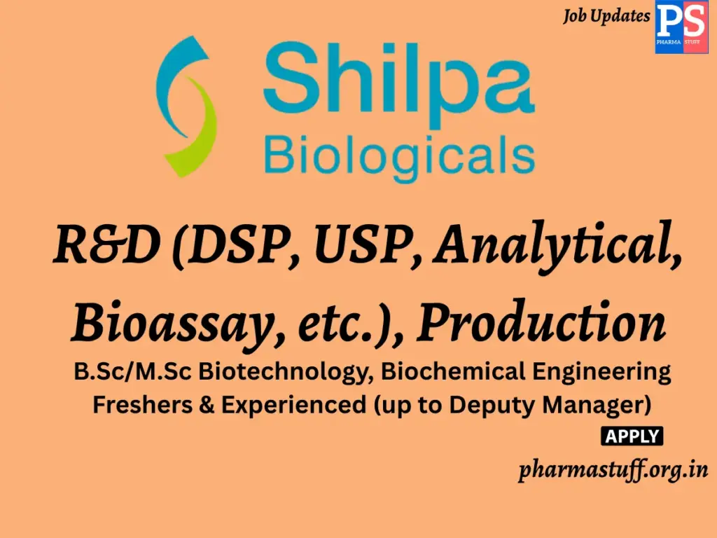 Shilpa Biologicals Walk-In R&D (DSP, USP, Analytical, Bioassay, etc.), Production