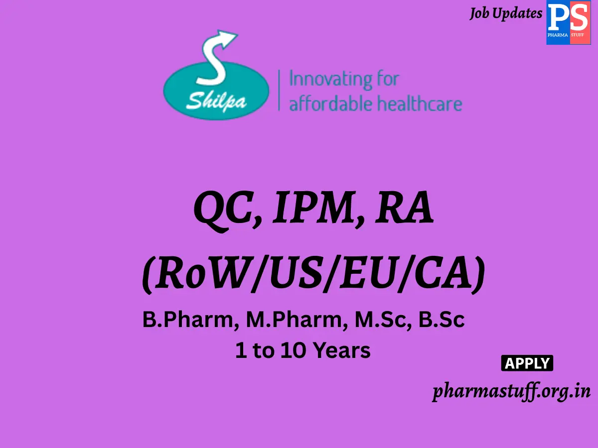 Shilpa Medicare Walk In QC IPM RA RoWUSEUCA