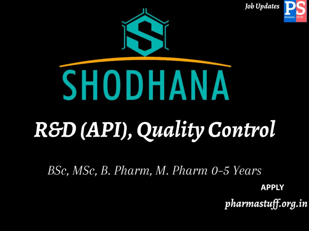 Shodhana Laboratories Walk-in R&D (API), Quality Control
