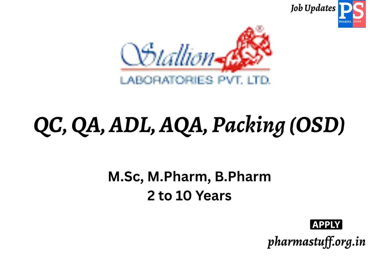 Stallion Laboratories Walk In QC QA ADL AQA Packing OSD