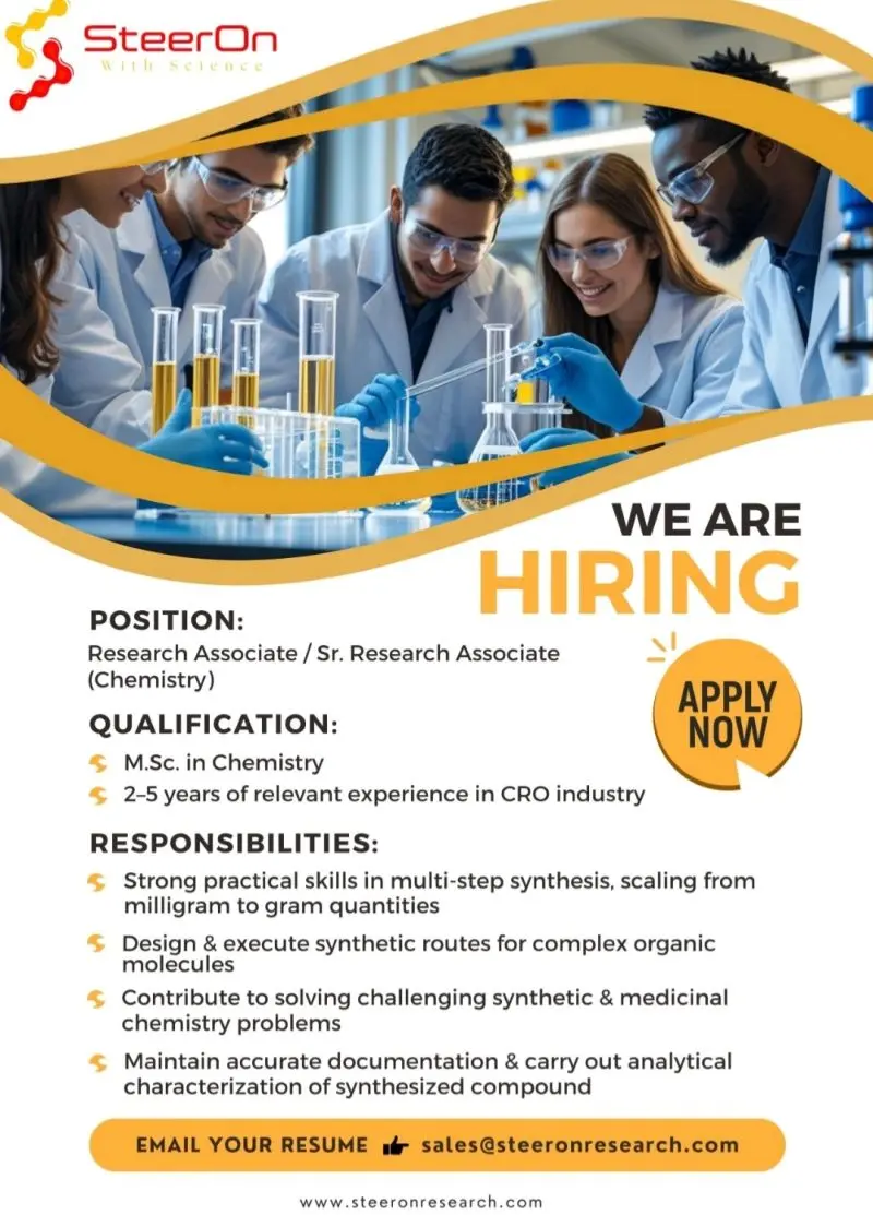 Steeron Research Hiring Research & Development (Chemistry) 2 Steeron Research Hiring Research & Development (Chemistry)