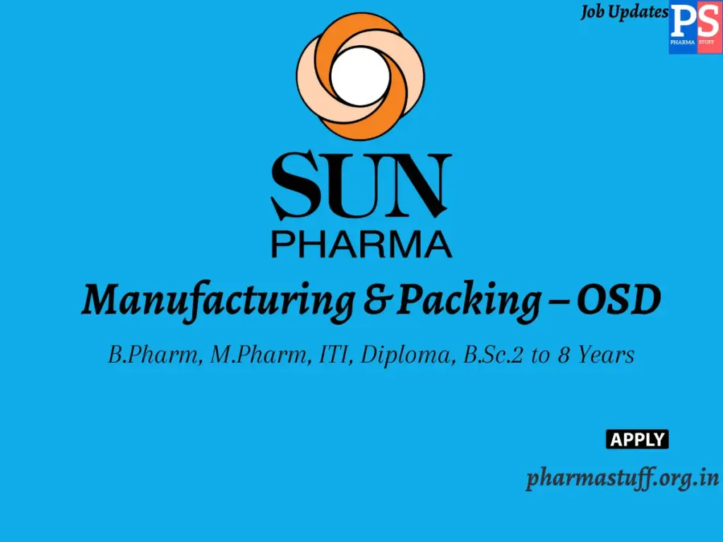 Sun Pharmaceutical Industries Walk-in Manufacturing & Packing – OSD