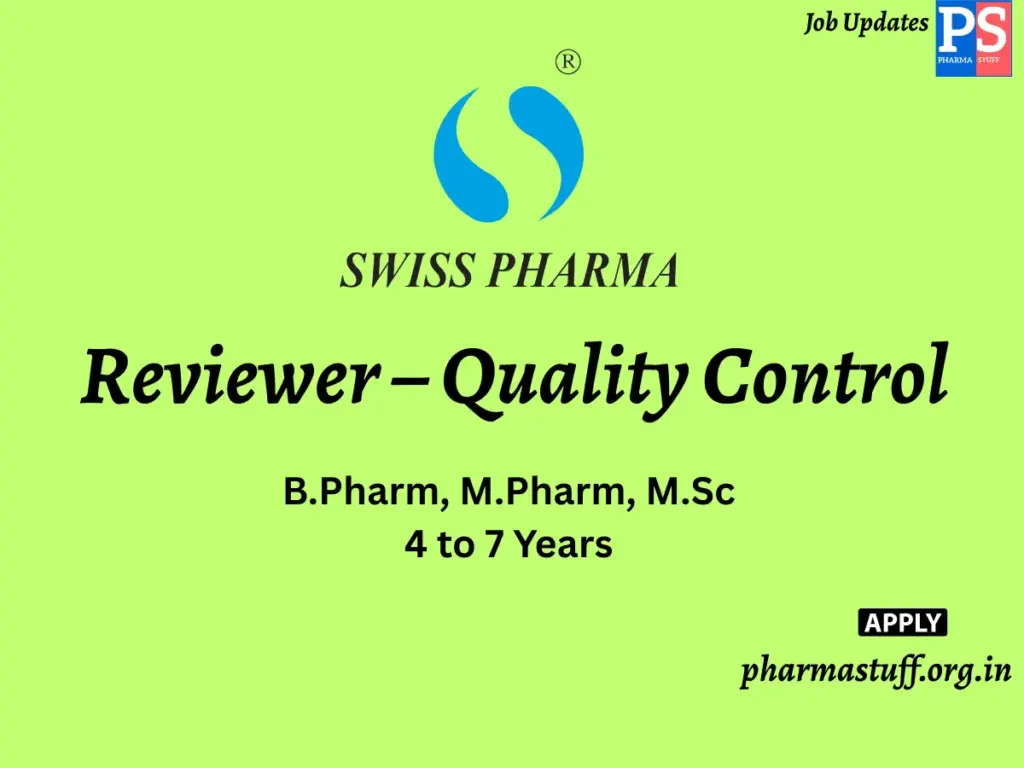 Swiss Pharma Hiring Reviewer – Quality Control