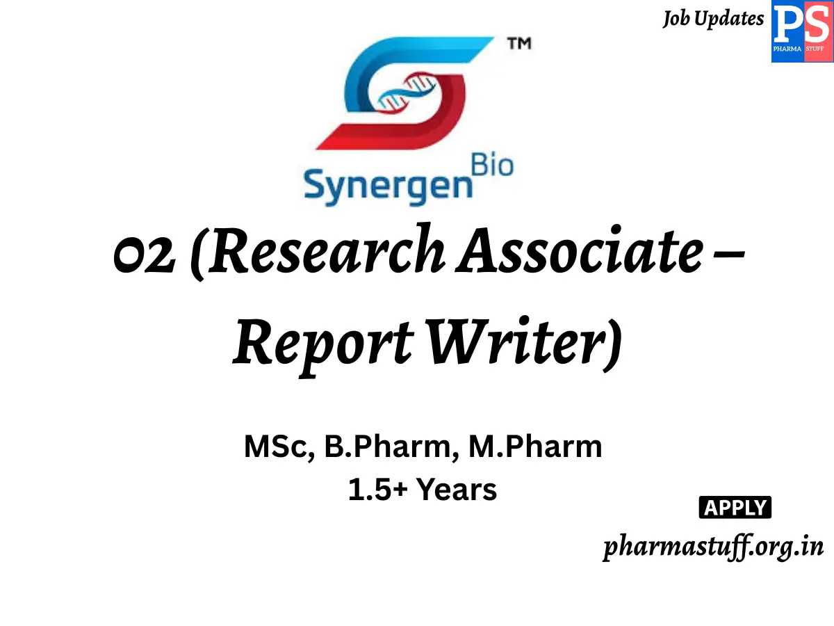 Synergen Bio Hiring 02 Research Associate – Report Writer 1