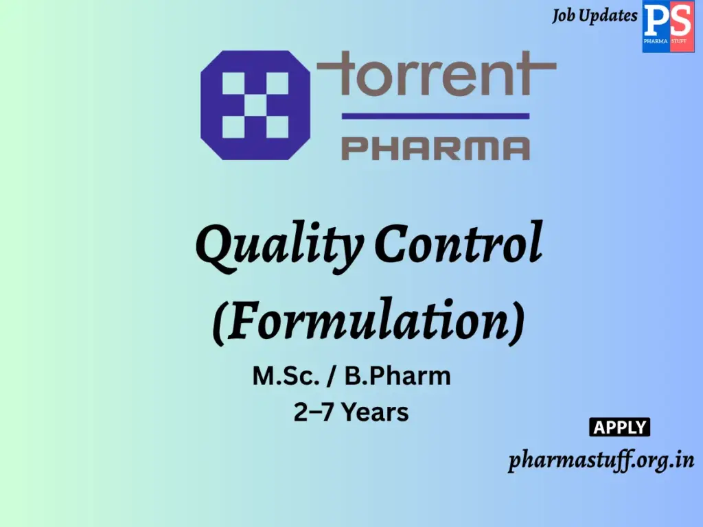 Torrent Pharmaceuticals Walk-In Quality Control (Formulation)