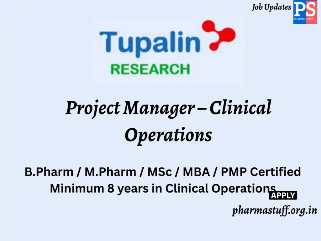 Tupalin Research Hiring Project Manager – Clinical Operations (1)