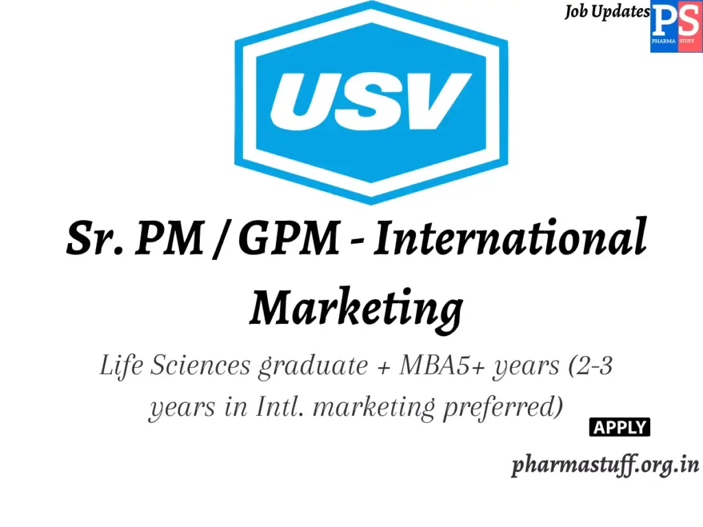 USV Pvt. Hiring Sr. PM GPM - International Marketing