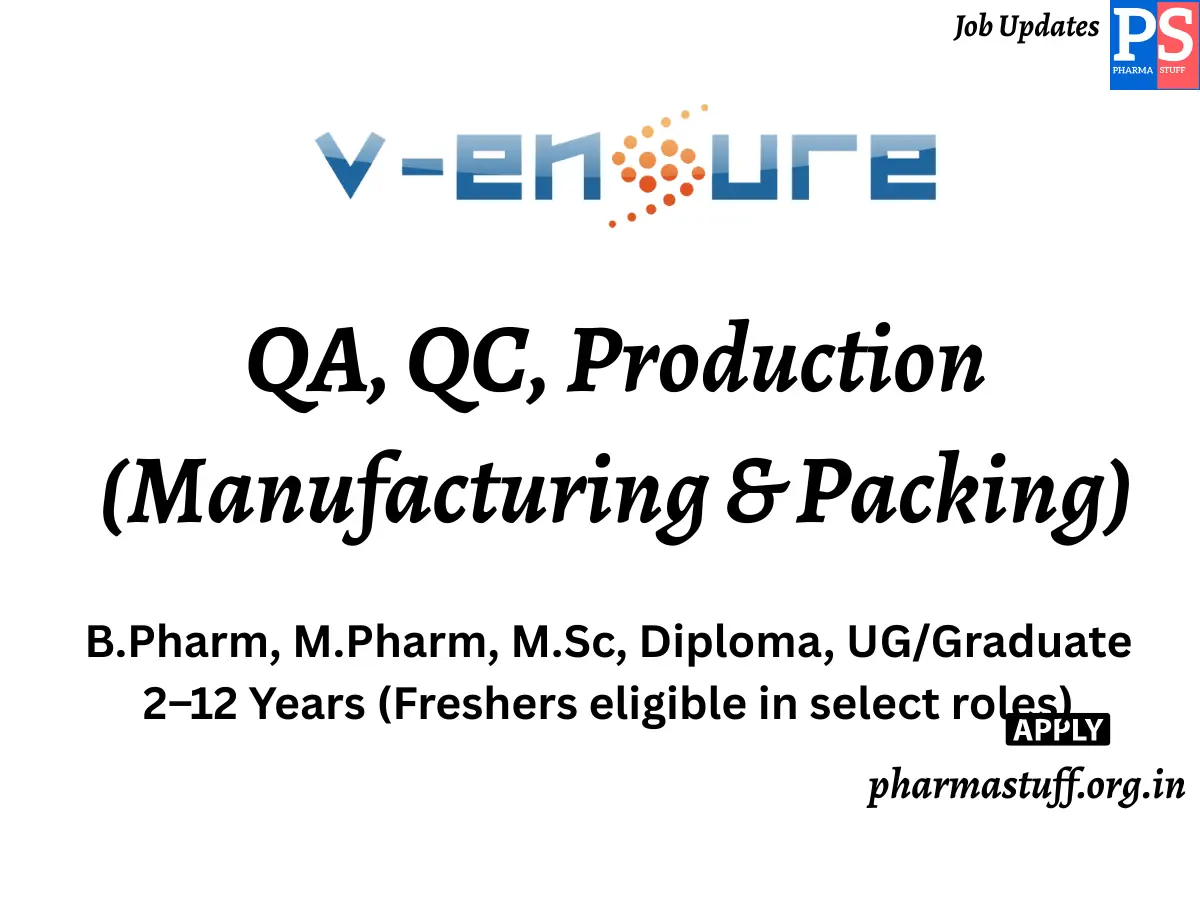 V Ensure Pharma Technologies Walk in QA QC Production Manufacturing Packing