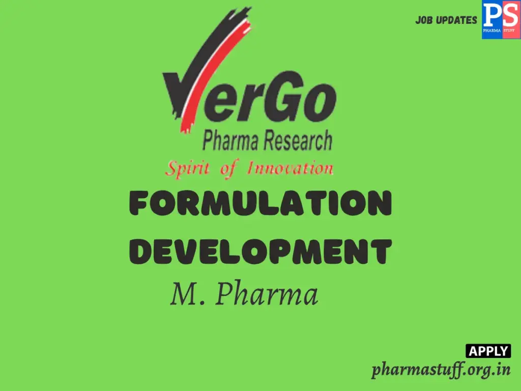VerGo Pharma Labs Hiring Formulation Development