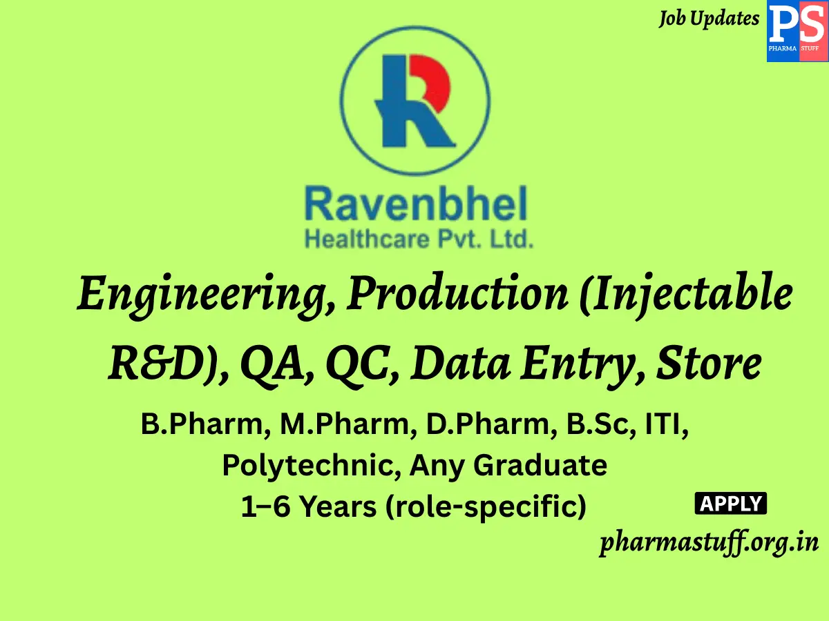 Walk In Ravenbhel Healthcare Biovonic Healthcare Walk In Engineering Production Injectable RD QA QC Data Entry Store