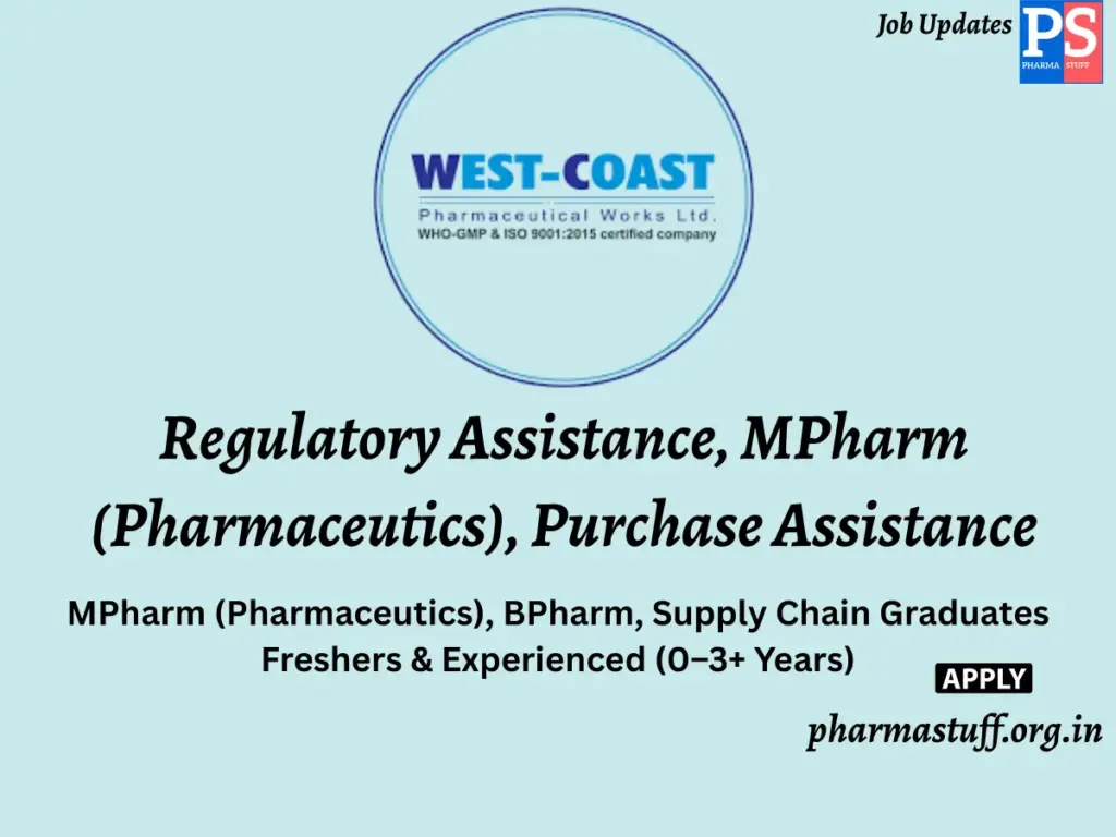 West-Coast Pharmaceutical Hiring Regulatory Assistance, MPharm (Pharmaceutics), Purchase Assistance