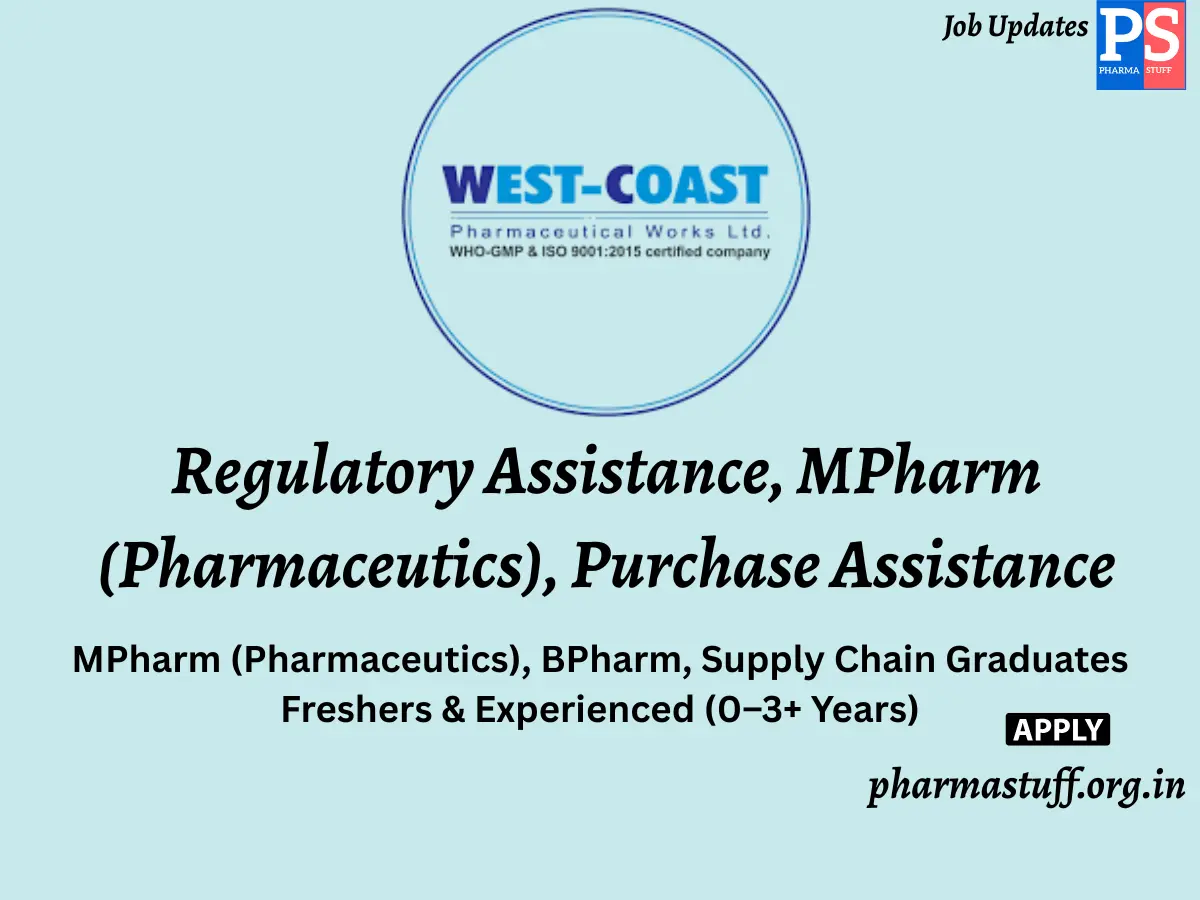 West Coast Pharmaceutical Hiring Regulatory Assistance MPharm Pharmaceutics Purchase Assistance