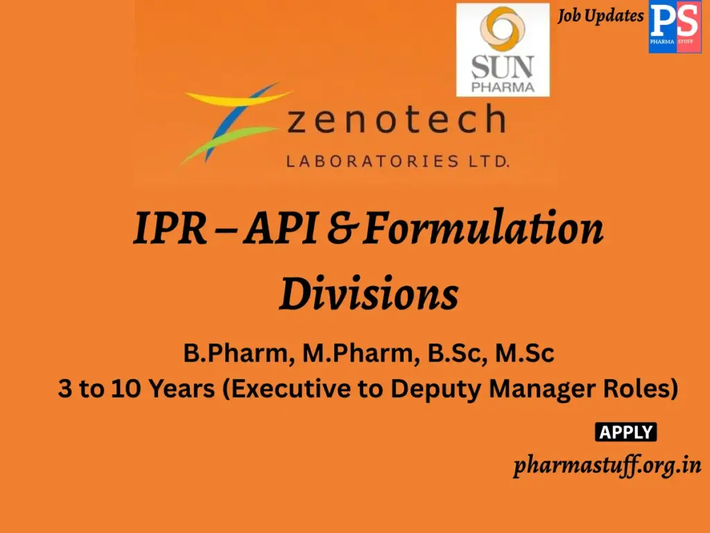 Zenotech Laboratories Ltd (A Sun Pharma Company) Hiring Production (Biotechnology)