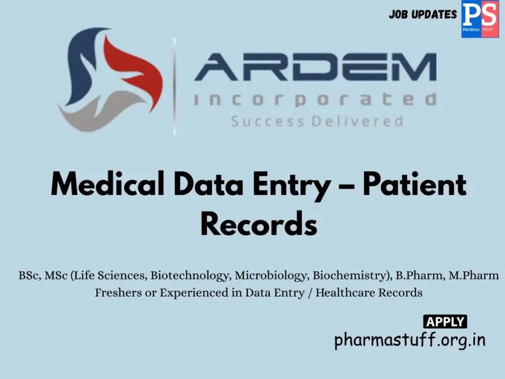 ARDEM Incorporate Hiring Medical Data Entry – Patient Records