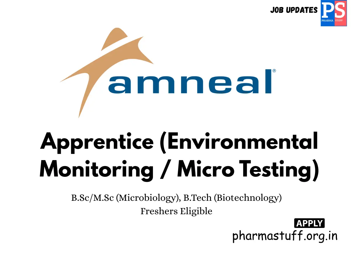 Amneal Pharma Hiring Apprentice Environmental Monitoring Micro Testing