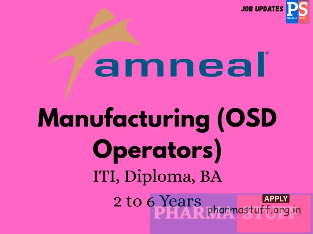 Amneal Pharmaceuticals Walk-In Manufacturing (OSD Operators)