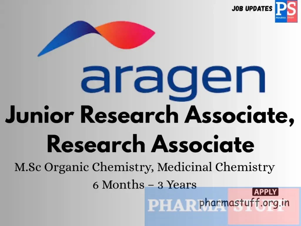 Aragen Lifesciences Walk-In Junior Research Associate, Research Associate