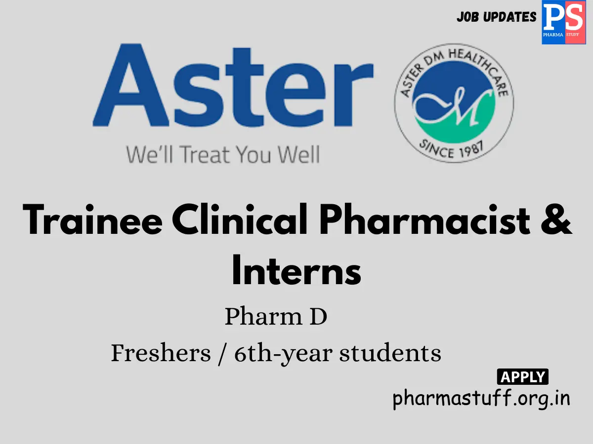 Aster MIMS hiring Clinical Pharmacist roles