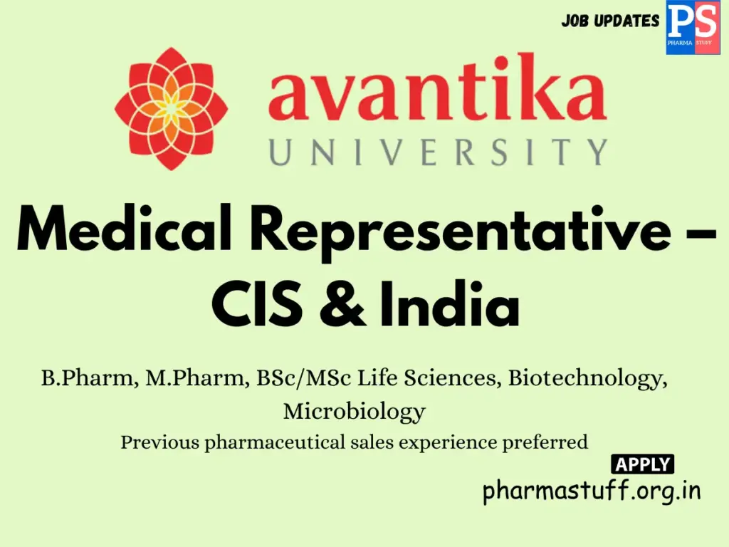 Avantika Hiring Medical Representative – CIS