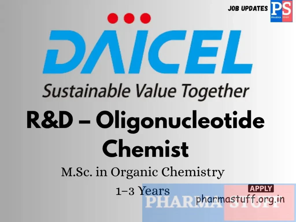 Daicel Chiral Technologies Hiring R&D – Oligonucleotide Chemist