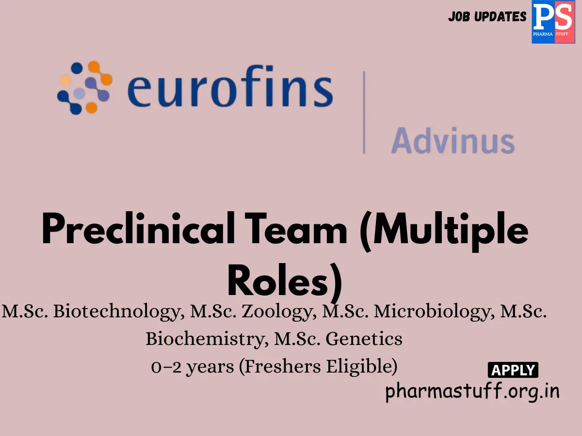 Eurofins Advinus Hiring Preclinical Team Multiple Roles