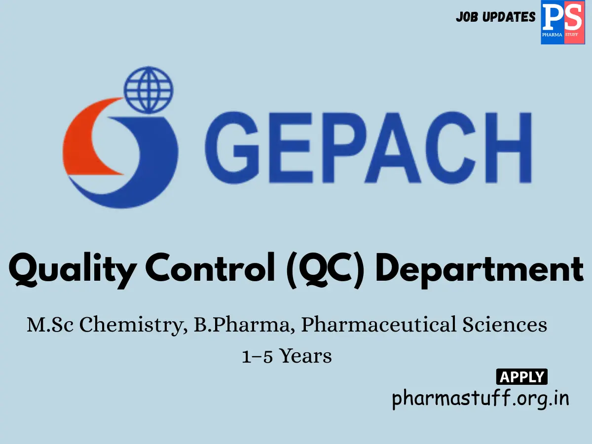 Gepach International walk in Quality Control vacancies