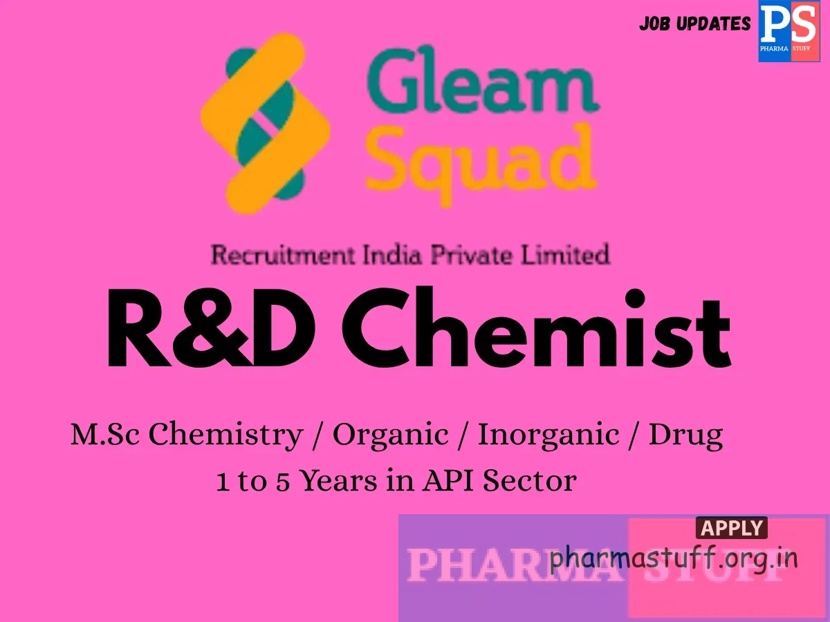 Gleam Squad Recruitment India Hiring RD Chemist