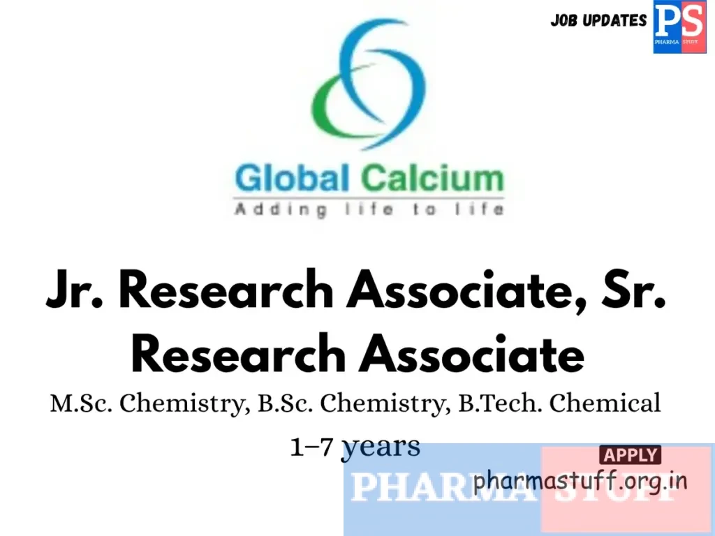 Global Calcium Hiring .Jr. Research Associate, Sr. Research Associate