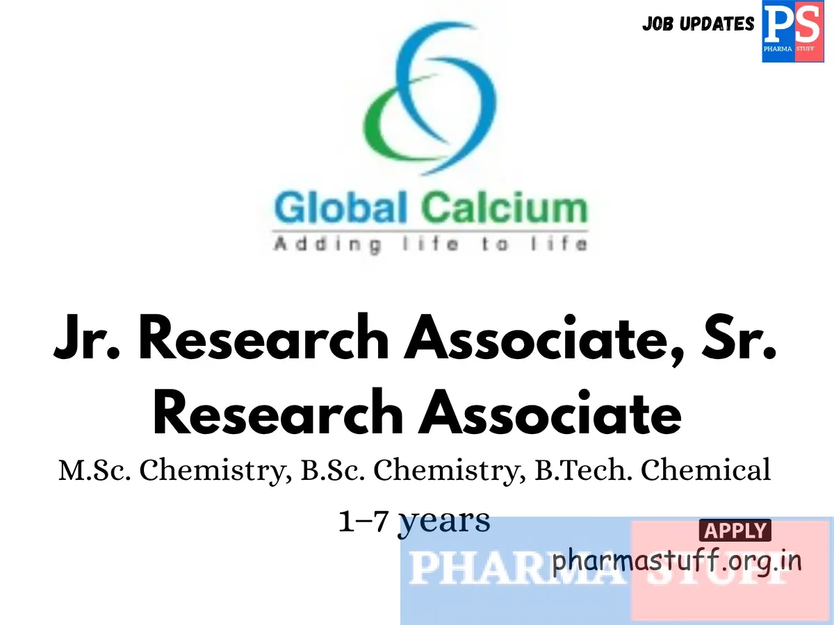 Global Calcium Hiring .Jr . Research Associate Sr. Research Associate