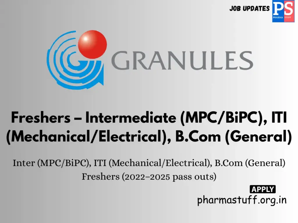 Granules walk-in Freshers – MPC/BiPC, Mechanical/Electrical,B.Com(General)