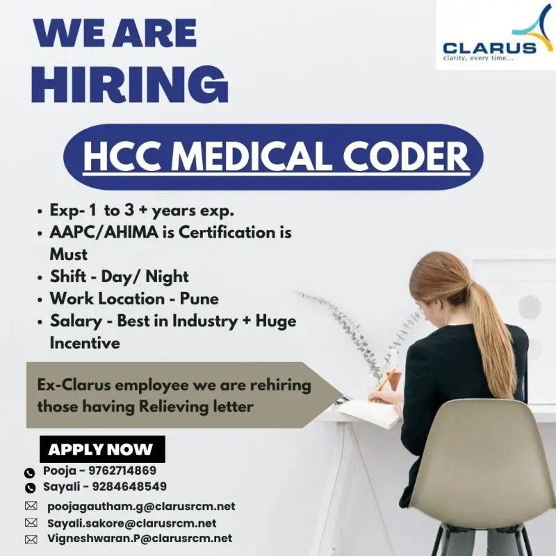 HCC Medical Coder Openings | Clarus | Pune